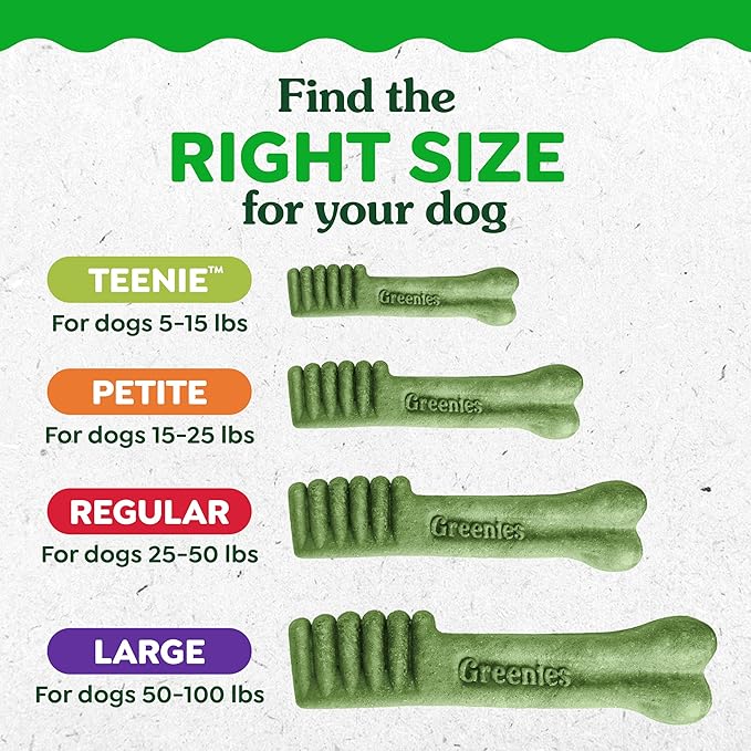 Greenies Veterinarian-Recommended Adult Natural Dental Dog Treats Petite Size, Dog Dental Chews, Original Flavor, 6 oz. Pack, 10 Count