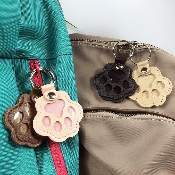 Pet Hair Storage Keychain, Dog Cat Fur Container Collector Keepsake, PU Leather Memorial Keyring, Collar Bag Charms