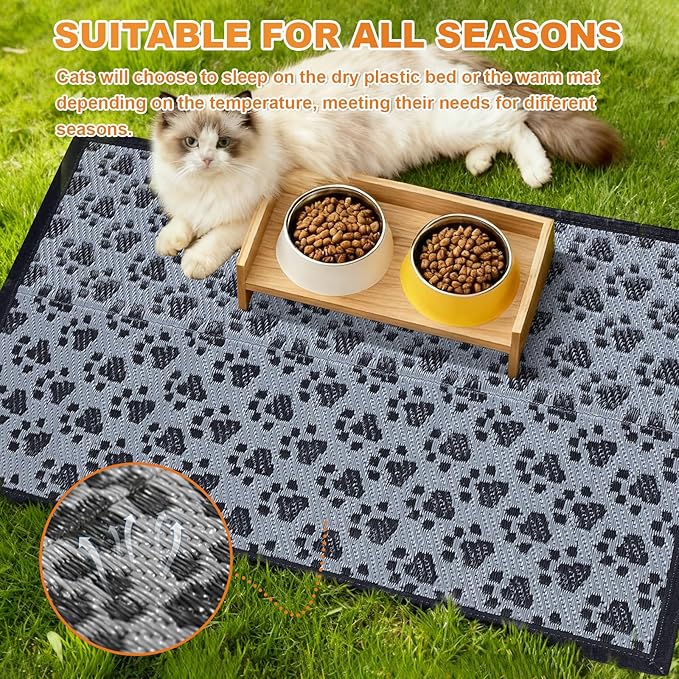 4x3 Feet Cat Bed Mats, Stain-Resistant, Washable and Easy to Clean, Reversible for Double-Sided Use, Convenient Design, Suitable for Both Outdoor and Indoor