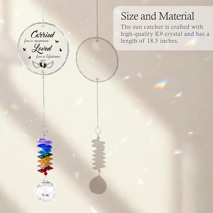 Glass Ornament Suncatcher - Sympathy Gift for Loss of Loved One - Heartfelt Comfort Ornaments - Mother's Day for Mom Dad - Miscarriage & Infant Loss Memorial Keepsake