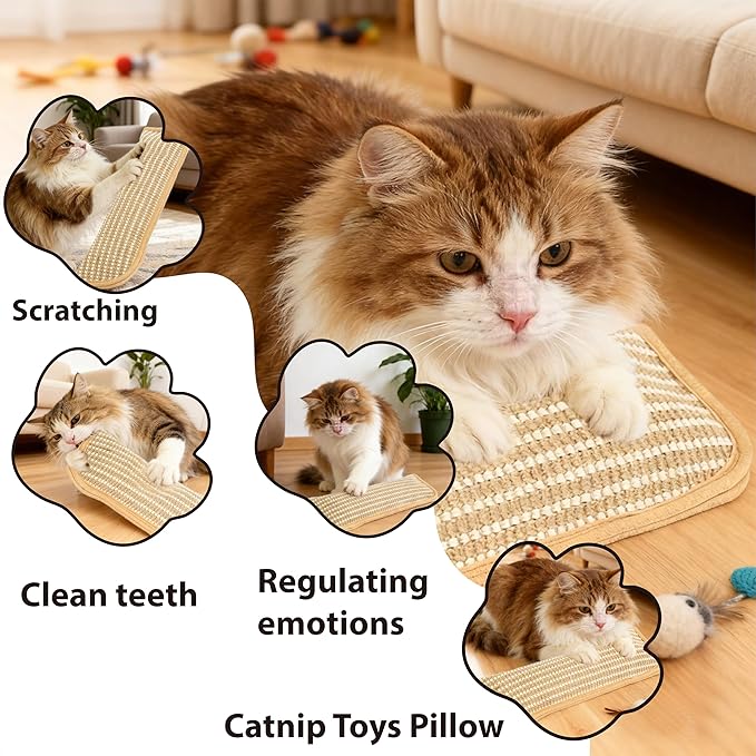 Catnip Toys, 2 Pack, Soft Sisal Material, Interactive Catnip Toys Contains 8000 mg of Organic Herbal Blend, Indoor Scratching, Chewing & Teething