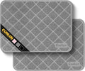 Conlun Cat Litter Mat Litter Trapping Mat, 24" x 17" Premium Durable PVC Grid Mesh with Scatter Control, Non-slip, Less Waste Cat Litter Box Mat, Grey 2 Pack