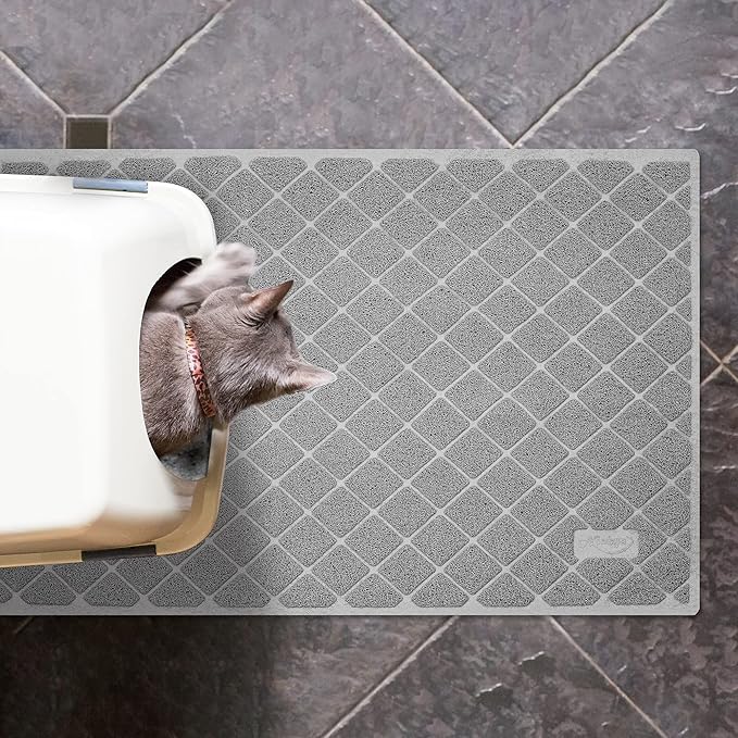 Niubya Premium Cat Litter Mat, 47" Long x 35" Wide, Non-Slip and Waterproof Design, Soft on Paws, Easy to Clean