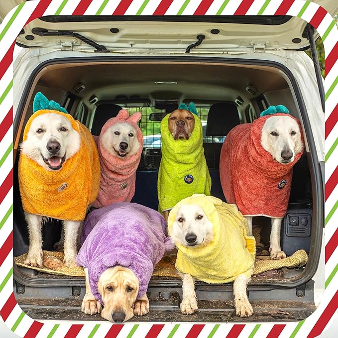 Derpy Chappy Premium Dog Towel Robe & Dog Bathrobe for Drying Dogs Made in Korea | Super Absorbent Quick & Adjustable Microfiber Bath Towel for Cats & Puppy Robes After Bath | Soft Warm Coat (Mint,L)