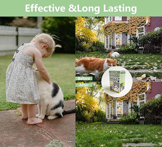 Cat Repellent Balls 12 Pack - Quartz Sand with 6 Mesh Bags, Long Lasting Outdoor Cat Deterrent for Garden/Yard/Sofa, Natural Non-Toxic Pet Safe (Mint Green)