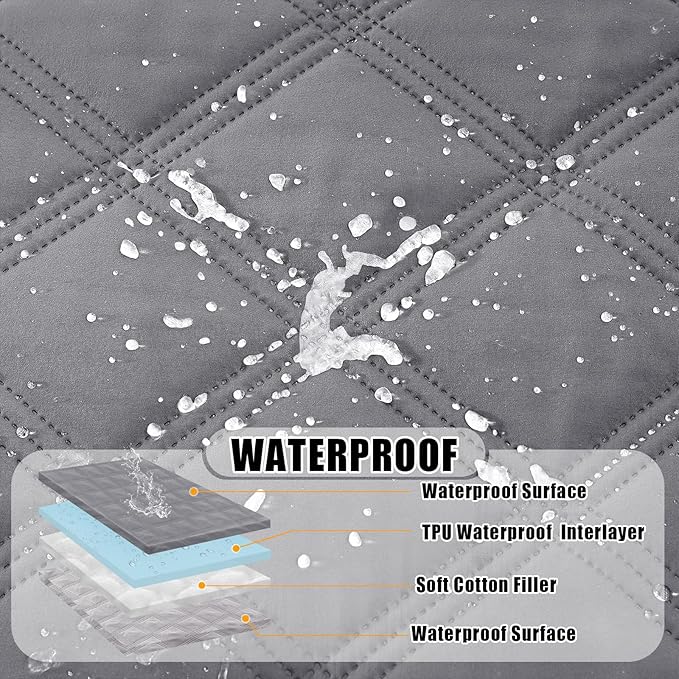 Smiry Waterproof Dog Bed Cover Blanket 30x70, Soft Reversible Pet Blanket, Washable Leakproof Cats Dogs Couch Cover for Sofa, Couch, Furniture, Grey/Light Grey