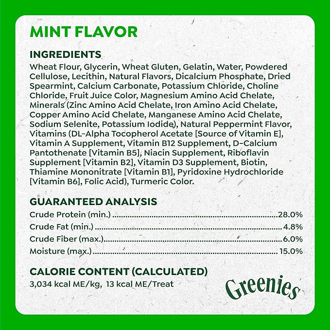 Greenies Anytime Bites Dog Treats, Mint Flavor, Dog Training Treats, 10.3 oz. Bag