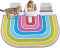 Unicorn Catcher Cat Litter Mat Quality Litter Box Mat Large Non-Slip Cat Litter Mat Litter Trapping Mat Soft Kitty Litter Mat Compatible Two Litter Boxes Cat Products Easy to Clean,Rainbow,XL