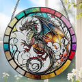 8 Inch Stained Glass Suncatcher Ornament, DOUHASU Dragon Sun Catchers Indoor Window, Stained Glass Window Hanging, Home Decor, Dragon Lovers Gifts for Men, Dad, Husband, Boyfriend