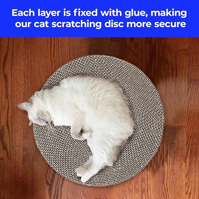 Round cat Scratcher Refill 10 inch Diameter 7/8 inch Thickness Scratcher Replacement Pads cat Scratching Board Circle Cat Cardboard Scratcher for Indoor Cats cat Scratch pad(2pcs)