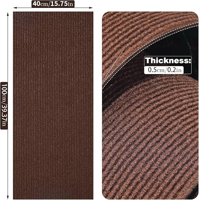 Cat Scratching Mat, Self-Adhesive Cat Scratch Furniture Protector, Trimmable DIY Cat Wall Climbing Carpet, Cat Couch Protector, Cat Scratching Pad Replacement (Brown, 78.7"x15.8")