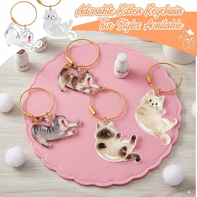 2Pcs Cat Hair Keepsake Bottles, Pet Hair Keychain for Collecting Hair, Furever Gift for Pet Lovers, Cat Keychain Memory Keepsake