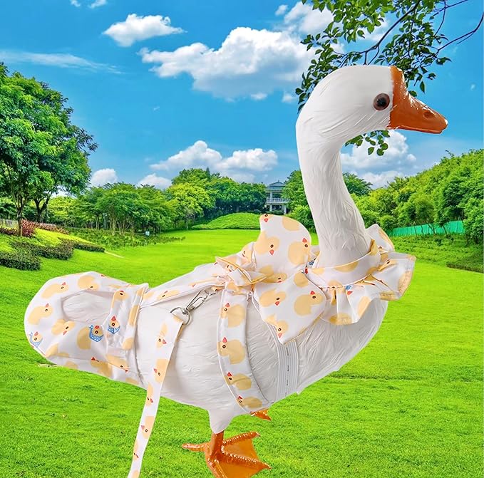 Chicken Diapers for Hens, Roosters, Diapers for Ducks with Walking Leash, Reusable Pet Duck Diapers Chick Clothes Waterproof Poultry Nappies for Geese Pet Ducks Chicken-Yellow Duck, L