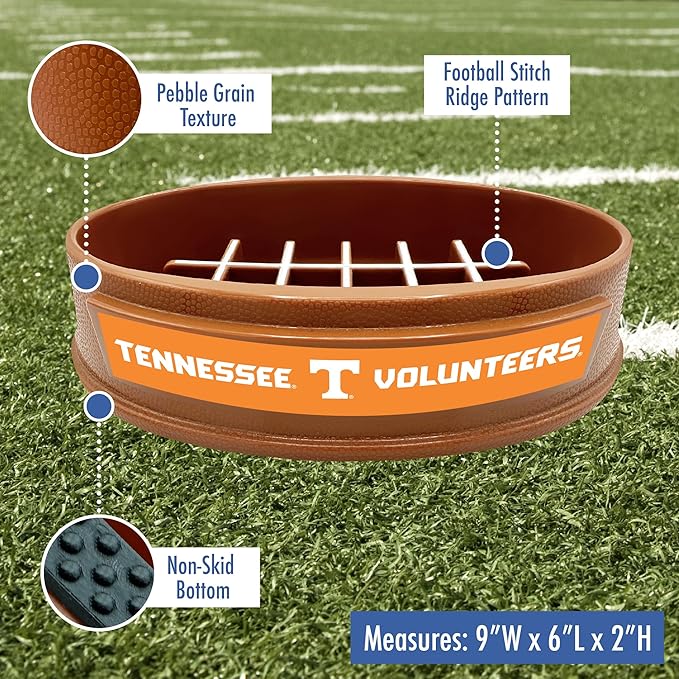 NCAA Super-Bowl - Tennessee Volunteers Slow Feeder Dog Bowl. Football Design Slow Feeding Cat Bowl for Healthy Digestion. Non-Slip Pet Bowl for Large & Small Dogs & Cats