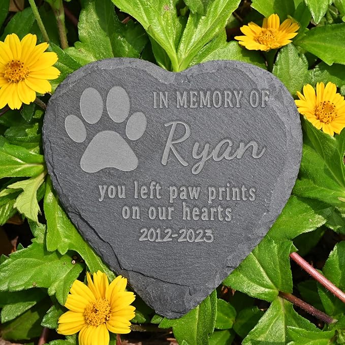 Pet Memorial Stones Personalized, Pet Memorial Gifts, Dog Memorial Gifts for Loss of Dog, Loss of Dog Sympathy Gift, Gifts for Loss of Cat, Gifts for Loss of Pet, 4''×4''/10×10cm