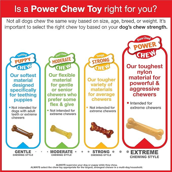 Nylabone Original Wishbone Power Chew Toy for Dogs, Dog Toys for Aggressive Chewers, Original Flavor, Small - Up to 25 Ibs, 1 Count