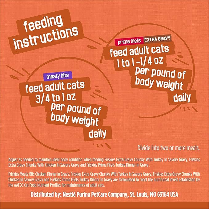 Purina Friskies Wet Cat Food Gravy Variety Pack, TurChicken Extra Gravy Chunky, Meaty Bits and Prime Filets - (Pack of 40) 5.5 oz. Cans