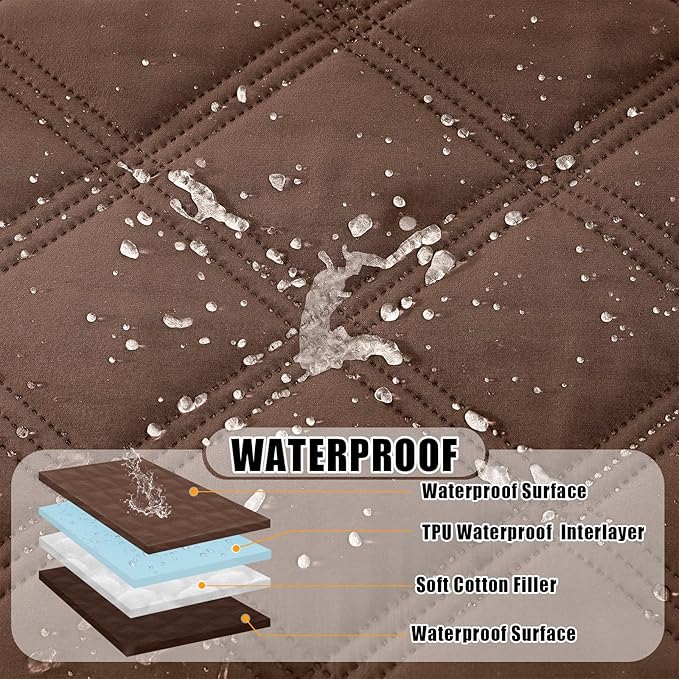 Smiry Waterproof Dog Bed Cover Blanket 30x70, Soft Reversible Pet Blanket, Washable Leakproof Cats Dogs Couch Cover for Sofa, Couch, Furniture, Brown/Chocolate