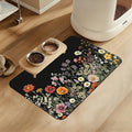 Vintage Wild Herbs Dog Cat Food Mat–Christmas Stocking Absorbent Waterproof Placemat for Food and Water Bowls, Non Slip Rubber Backing, Feeding Mat for Clean Floors 12"x20"