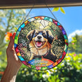 Custom Dog Portrait Art Suncatcher Stained Glass Remembrance Gift Pet Indoor Decor Window Hanging Dog Cat Bereavement Keepsake Loss of Pet