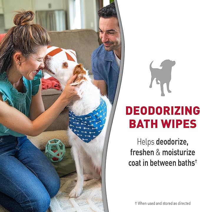 Nature's Miracle Deodorizing Bath Wipes Sunkissed Breeze Scent, 100 ct (Pack of 3)