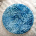 Round Plush Pet Mat Thin Style Pad Mat for Cats, Small Dogs, Rabbits, Guinea Pigs, Washable Soft Sofa mat, for Crate Cat Tree Tower Window Perch (Blue, Large (23.6inch) - 1pcs)