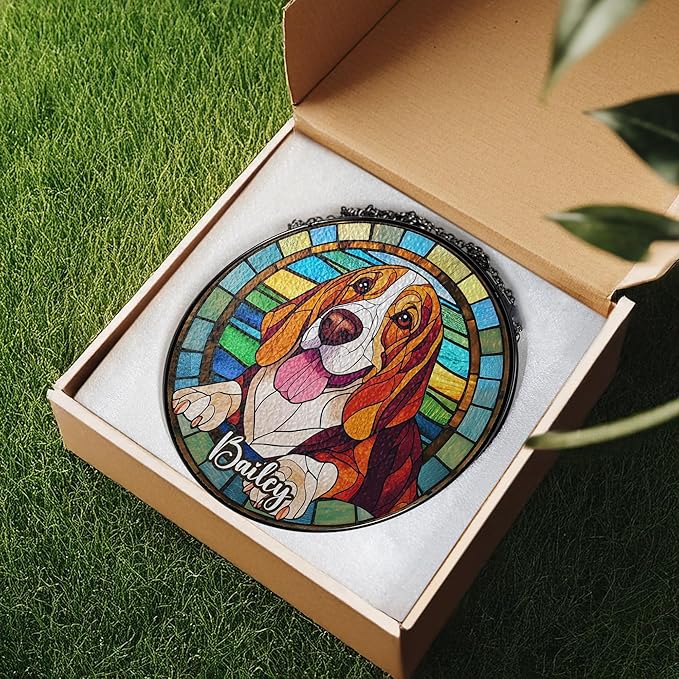 Custom Cat Portrait Art Suncatcher Stained Glass Remembrance Gift Cat Indoor Decor Window Hanging Dog Pet Bereavement Keepsake Loss of Pet