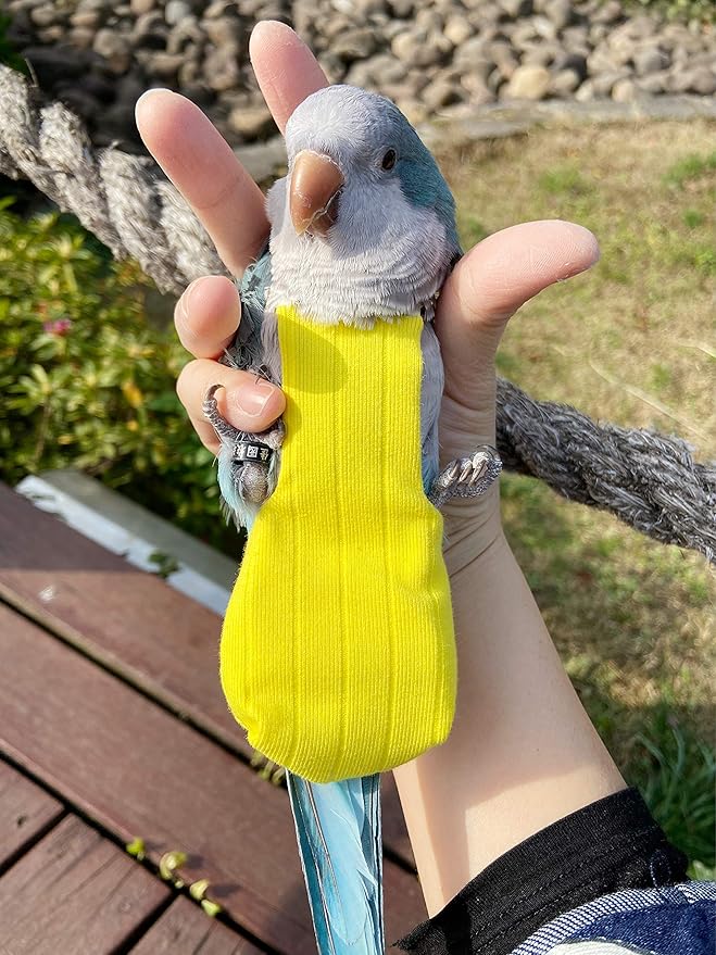 Parrot Bird Diapers, Birds Flight Suit, Parrot Clothes, Pet Animal Costumes, Bird Clothes, Cockatiel Bird Diaper, Pet Bird Diapers, Parrot Flight Suit, Bird Parrot Clothes (Yellow, 4XL)