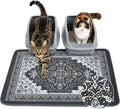 Unicorn Catcher 33X22in Cat Litter Mat Machine Washable Soft 3D Air Mesh Litter Box Rug Non-Slip Backing Quick Dry Scatter Control for Paws,Black