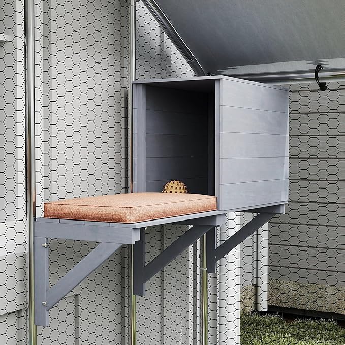 PawHut Catio Outdoor Cat Enclosure, 94.5" Extra Large Walk-in Cat House with Waterproof Cover, 2 Resting Boxes, 7 Jumping Platforms, Chicken Run Coop, Rabbit Hutch, Feral Cat Shelter Pointed Roof