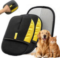 Pet Hair Removal Glove for Dogs & Cats, Reusable Magic Brush Electrostatic Pet Hair Remover Tool for Couch, Carpet, Clothes, Newly Upgraded (Black-Yellow Large 2-Pack)