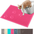 Darkyazi Cat Litter Box Mat for Floor Litter Trapping Mat Non-Slip Backing, Scatter Control, Easy Clean, Water Resistant, Soft on Paws (15.75" x 11.75",Rose red)
