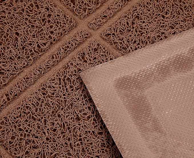 Amazon Basics Less-Mess Cat Litter Box Mat, 24" x 35", Unscented, Brown (Pack of 10)