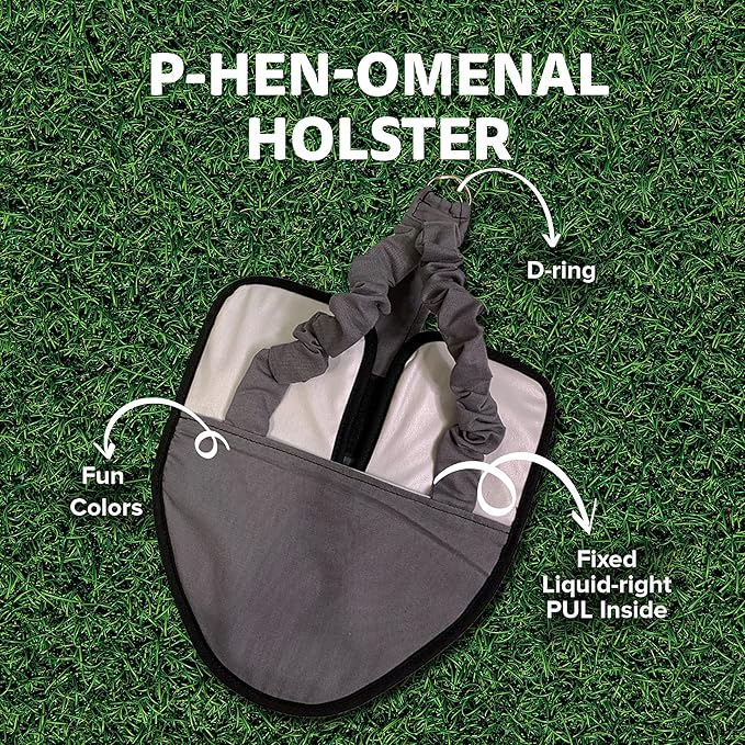 Hen Holster Premium Starter Kit - Bird Diaper, Wrap Around for Hens, Roosters, Ducks - Leak-Proof, Comfortable Bird Harness with Sewn-in Liner, Secure Hook & Loop Closure - S/M, Gray