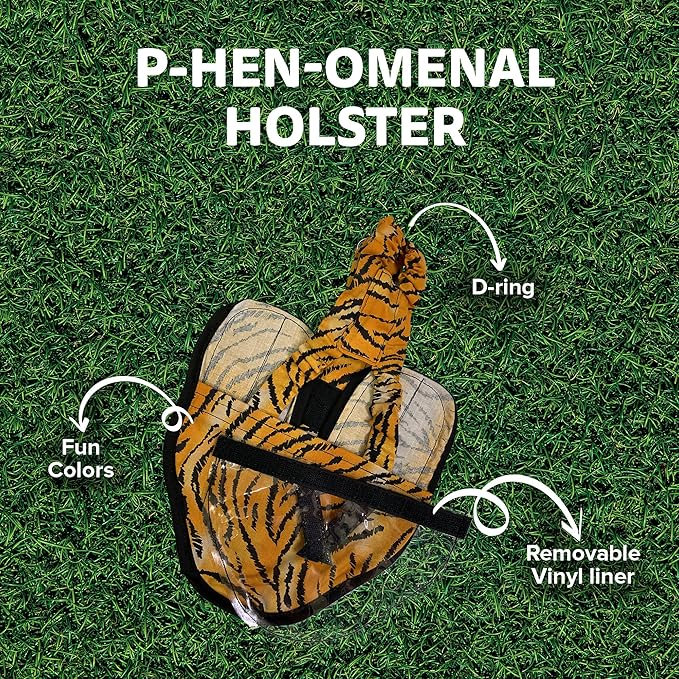 Hen Holster Starter Kit - Wrap-Around Runner Duck Diaper w/ Removable Liner & Fixed Tab - Durable, Secure Fit, Easy-to-Wear - Essential Duck Supplies for Real Ducks, Made in USA - Tiger