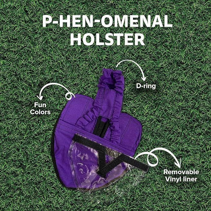 Hen Holster Starter Kit - Wrap-Around Runner Duck Diaper w/ Removable Liner & Fixed Tab - Durable, Secure Fit, Easy-to-Wear - Essential Duck Supplies for Real Ducks, Made in USA - Purple