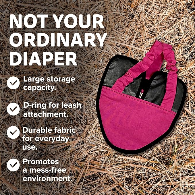 Hen Holster Premium Starter Kit - Bird Diaper, Wrap Around for Hens, Roosters, Ducks - Leak-Proof, Comfortable Bird Harness with Sewn-in Liner, Secure Hook & Loop Closure - XL, Pink