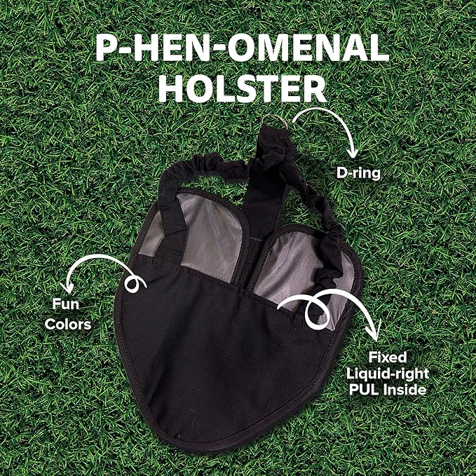 Hen Holster Premium Starter Kit - Bird Diaper, Wrap Around for Hens, Roosters, Ducks - Leak-Proof, Comfortable Bird Harness with Sewn-in Liner, Secure Hook & Loop Closure - XL, Black