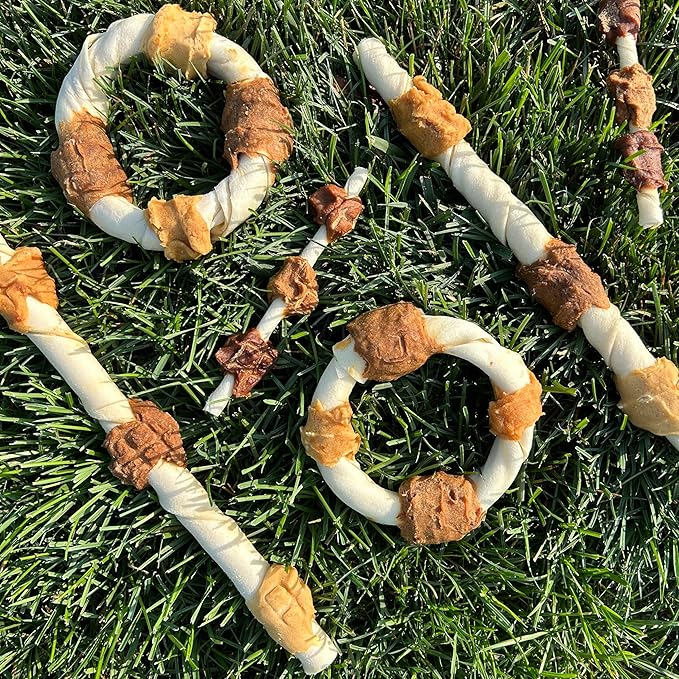 Cadet Gourmet X-Large Triple-Flavored Beef Hide Shish Kabob Dog Treats - Healthy & Natural Chicken, Liver, & Sweet Potato Dog Treats for Dogs Over 30 lbs., 10 in. (2 Count) (Pack of 3)