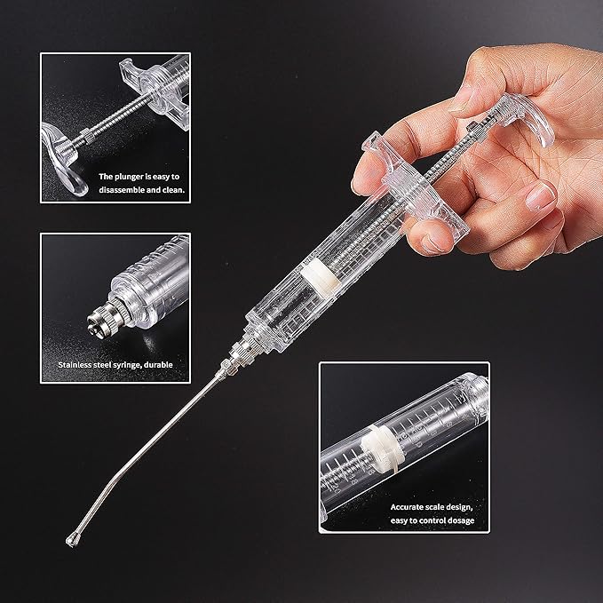 Baby Bird Feeding Syringe Feeding Tubes for Birds Parrot Hand Feeding Syringe with 6 Pcs Curved Gavage Tubes and Stainless Steel Metal Feeding Spoon (50ML)