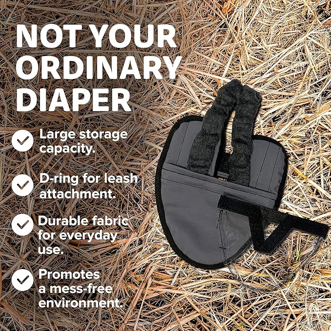 Hen Holster Starter Kit - Wrap-Around Duck Diaper w/Removable Liner & Fixed Tab - Durable, Secure Fit, Easy-to-Wear - Essential Duck Supplies for Real Ducks, Made in USA - Gray, XS