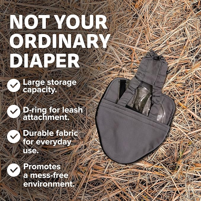 Hen Holster Starter Kit - Wrap-Around Runner Duck Diaper w/ Removable Liner & Fixed Tab - Durable, Secure Fit, Easy-to-Wear - Essential Duck Supplies for Real Ducks, Made in USA - Gray