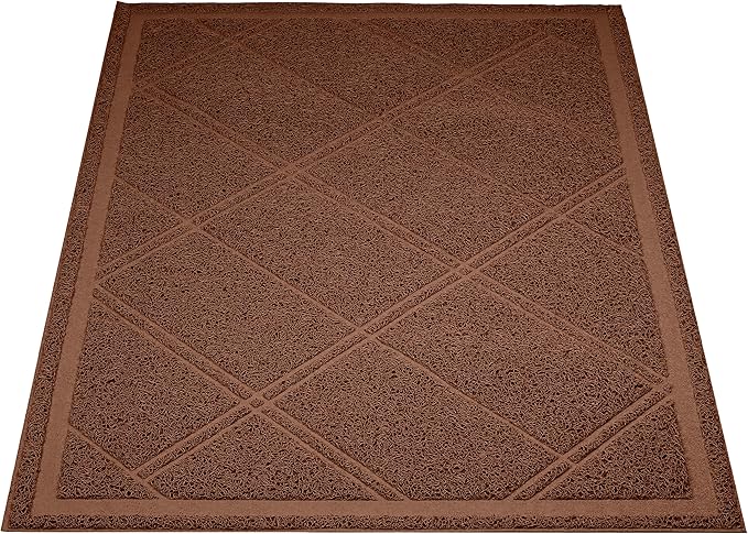 Amazon Basics Less-Mess Cat Litter Box Mat, 24" x 35", Unscented, Brown (Pack of 10)