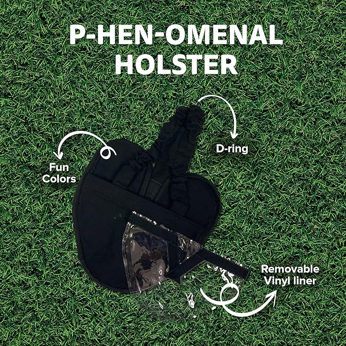 Hen Holster Starter Kit - Wrap-Around Runner Duck Diaper w/ Removable Liner & Fixed Tab - Durable, Secure Fit, Easy-to-Wear - Essential Duck Supplies for Real Ducks, Made in USA - Black