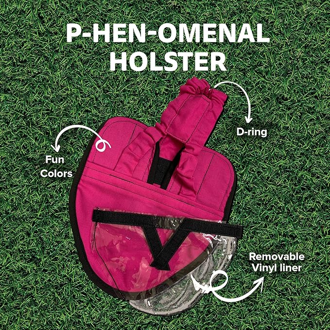 Hen Holster Starter Kit - Wrap-Around Runner Duck Diaper w/ Removable Liner & Fixed Tab - Durable, Secure Fit, Easy-to-Wear - Essential Duck Supplies for Real Ducks, Made in USA - Pink